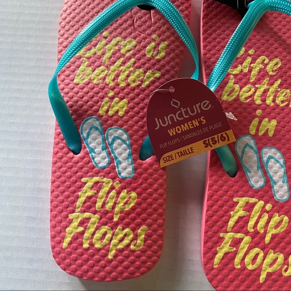 "Life is better in Flip Flops" | Summer Beachy Flip Flops; Size S(5/6) - Picture 7 of 8
